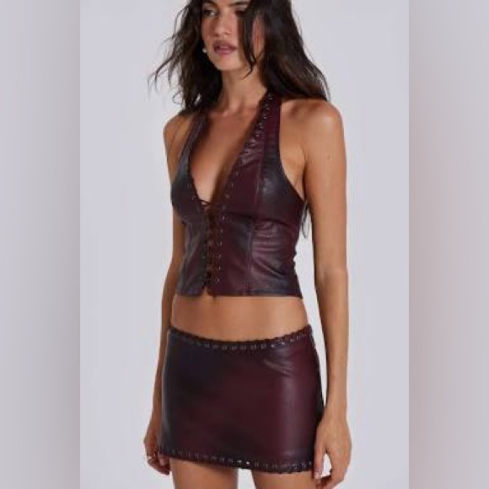 Jaded London Lynx Faux Leather Mini Skirt